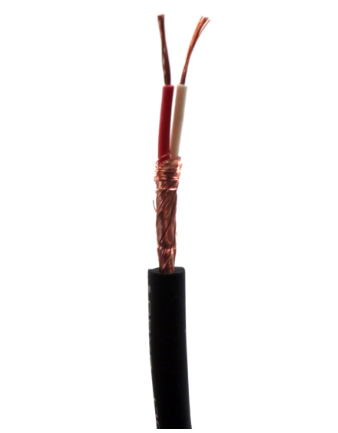 Cabo Espiralado Microfone Preto Mult Cabo 2X0,20 mm² - Preço por metro