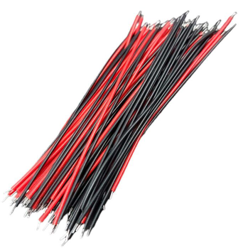 Kit Fio Jumper 10cm Estanhado 100 Peças - Preto e Vermelho